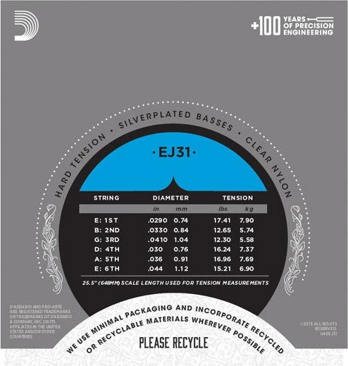D'Addario Pro-Arté Rectified Trebles, Hard Tension