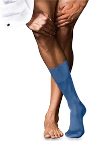 Falke No. 9 Pure Fil d'Écosse Socken deep water (Herren)
