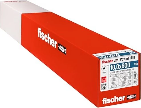 fischer PowerFull FPFII CHTF 10.0x600 BC 25 Vollgewindeschraube, 10x600mm, 25 Stück