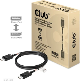 Club 3D DisplayPort 2.1 Kabel DP80 schwarz, 1.20m