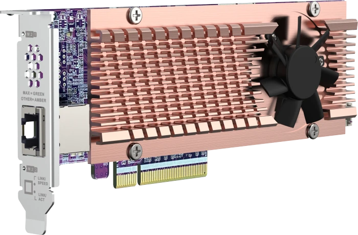 QNAP Dual M.2 2280 Netzwerkadapter mit NVMe, PCIe 4.0 x8, 1x 10GBase-T