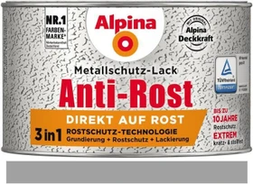 Alpina Farben Metallschutz-Lack Anti-Rost außen silber glänzend, 300ml
