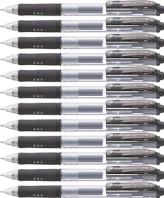 Pentel Hybrid Gel Grip K157 0.7mm/0.35mm Gelroller schwarz/transparent, 12er-Pack