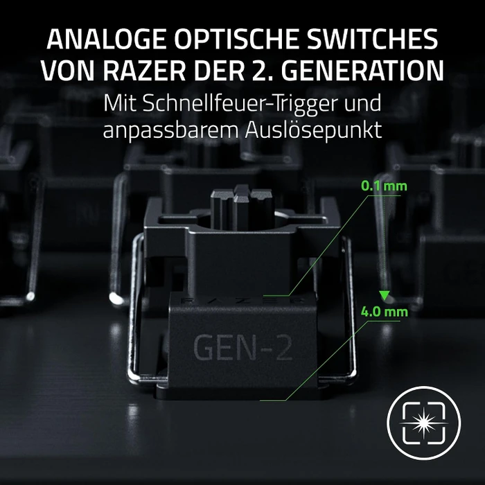 Razer Huntsman V3 Pro Mini 8KHz, schwarz, LEDs RGB, Razer Analog Optical Switch Gen-2, USB, DE