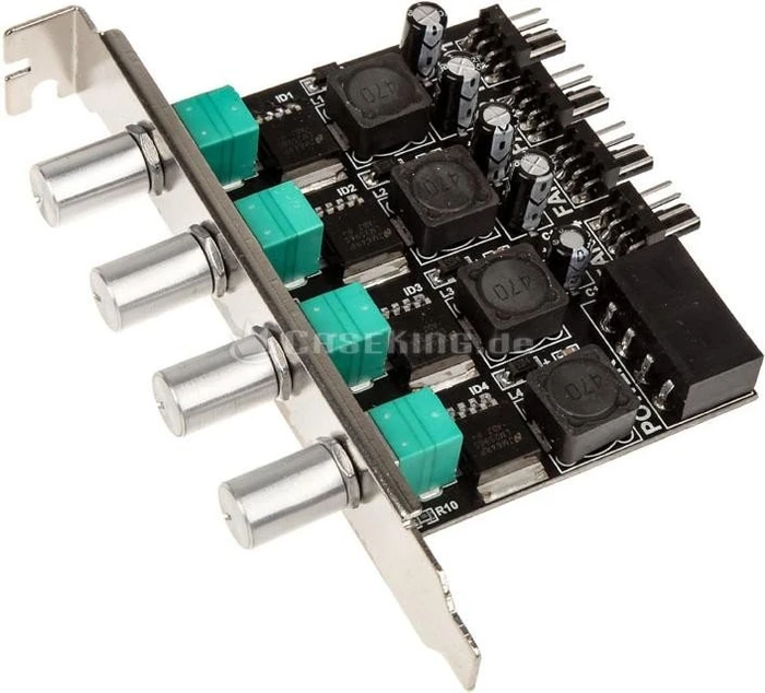 Lamptron CP436, PCI-Slotblende, Lüftersteuerung, 4-Kanal, silber
