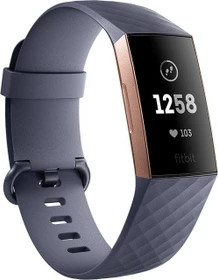 Fitbit Charge 3 Aktivitäts-Tracker blaugrau/aluminium/rosegold