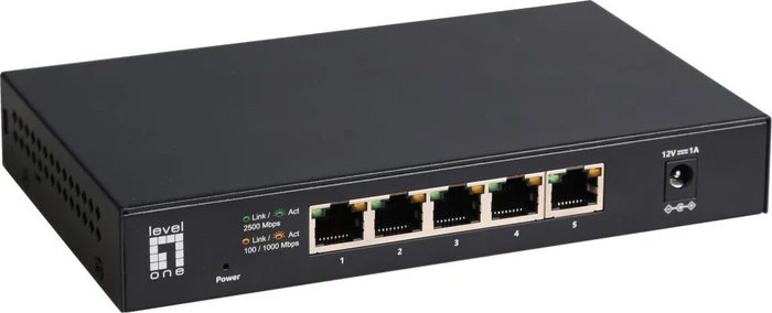 LevelOne GEU Desktop 2.5G Switch, 5x RJ-45