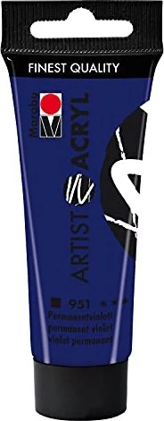 Marabu Artist Acryl Acrylfarbe, permanentviolett, 22ml