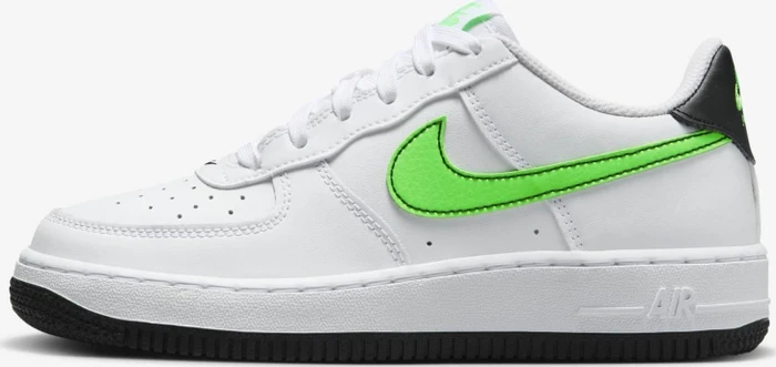 Nike Air Force 1 white/black/green strike (Junior)