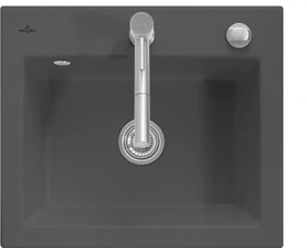 Villeroy & Boch Subway 60 S Einbau Becken mittig mit Ablauffernbedienung graphite