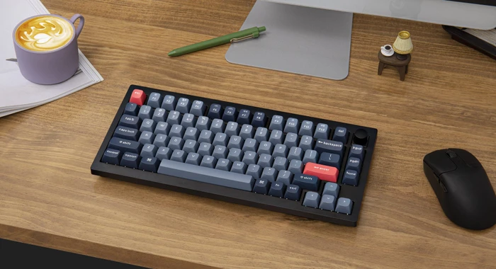 Keychron V1 Max, Carbon Black, LEDs RGB, hot-swap, Gateron Jupiter BANANA, USB/Bluetooth, DE