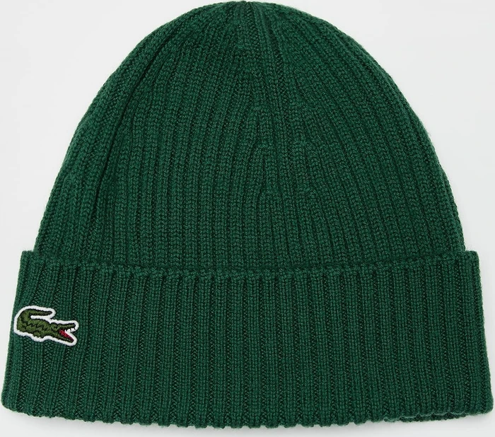 Lacoste Rippstrick Brushed Beanie grün