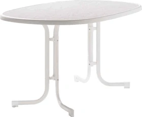 Sieger Boulevard mecalit-Pro Klapptisch 140x90cm weiß/marmordekor weiß