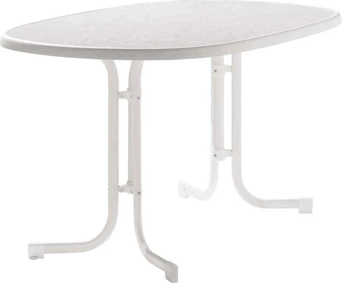 Sieger Boulevard mecalit-Pro Klapptisch 140x90cm weiß/marmordekor weiß