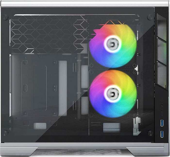 MetallicGear / MagniumGear Neo Mini [V2], silber, Glasfenster, Mini-ITX