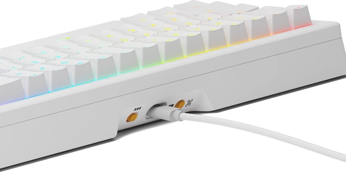 Glorious GMMK 3 65% Pre-built Gaming Keyboard, weiß, LEDs RGB, Glorious Fox MX, USB, US