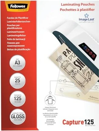 Fellowes Laminierfolien ImageLast, A3, 2x 125µm, glänzend, 25 Stück