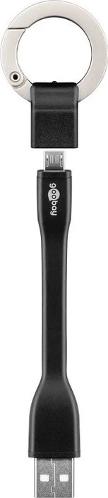 Wentronic Goobay Micro-USB Ladekabel mit Schlüsselanhänger schwarz