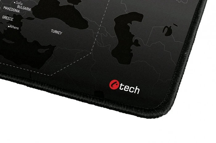 C-Tech MP-01 World Mauspad, 900x270mm, Motiv schwarz/weiß