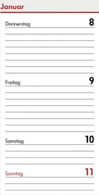 bsb-obpacher Kalender Mini Ersatzeinlage Wochenansicht 2021, A8