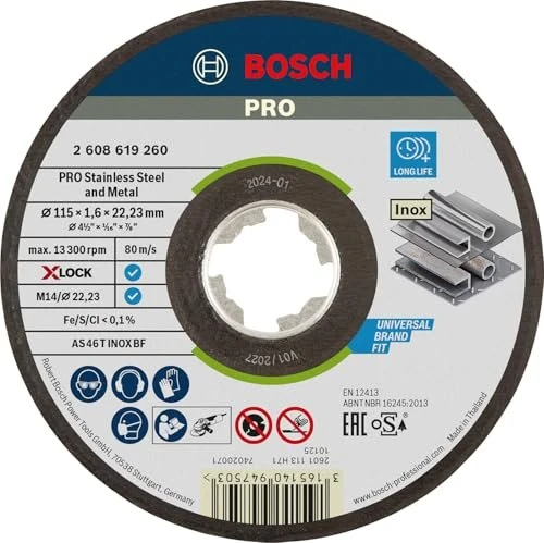 PRO X-Lock INOX TS,115x1.6x22.23mm,ger (2608619260)