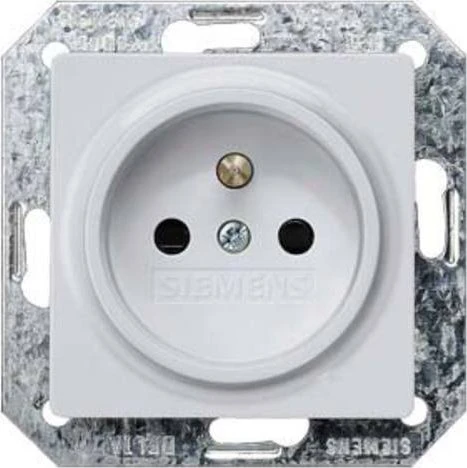 Siemens DELTA i-system Steckdose mit Mittenschutzkontakt, aluminiummetallic