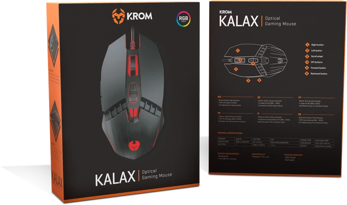 Krom Kalax Gaming Mouse, schwarz, USB