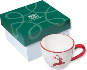 Gmundner Keramik Rubinroter Hirsch Teetasse Maxima im Karton 400ml