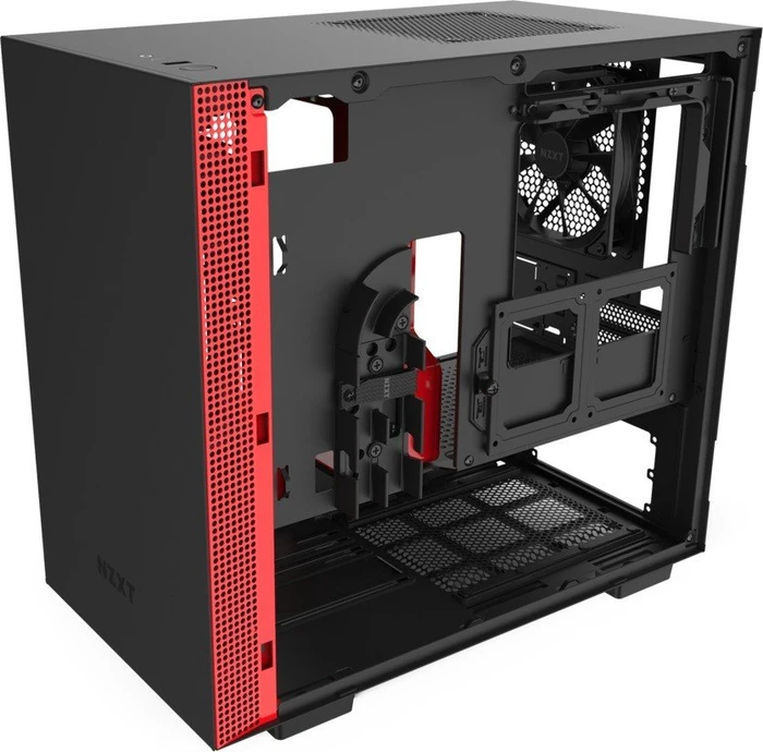 NZXT H210, schwarz/rot, Glasfenster, Mini-ITX