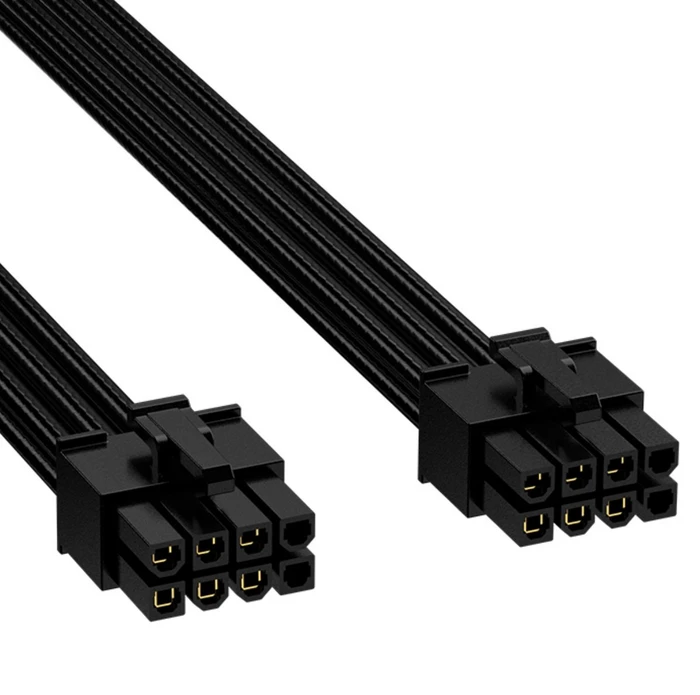 Antec 12VHPWR Cable for Signature Series, 600W PCIe 5.0 12VHPWR, 2x 8-Pin PCIe Stecker auf 16-Pin PCIe 5.0 12VHPWR Stecker, Adapterkabel, schwarz