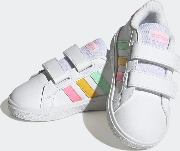 adidas Grand Court Lifestyle Hook and Loop cloud white/pulse mint/beam pink (Junior)