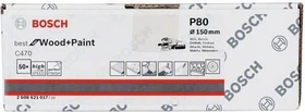 Bosch Professional C470 Best for Wood and Paint Schleifblatt K80, 150mm, 50 Stück