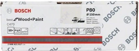 Bosch Professional C470 Best for Wood and Paint Schleifblatt K80, 150mm, 50 Stück
