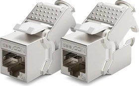deleyCON Keystone Modul RJ-45 Buchse via Verlegekabel, Cat6a, STP, 2er-Pack