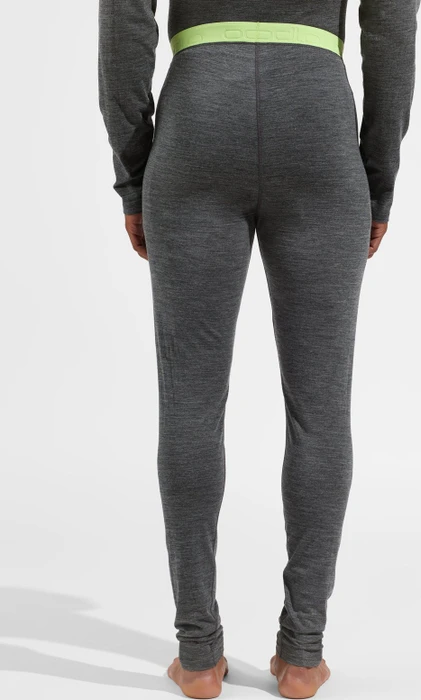 Odlo Natural Performance Wool 150 Base Layer Hose lang dark grey melange/sharp green (Herren)