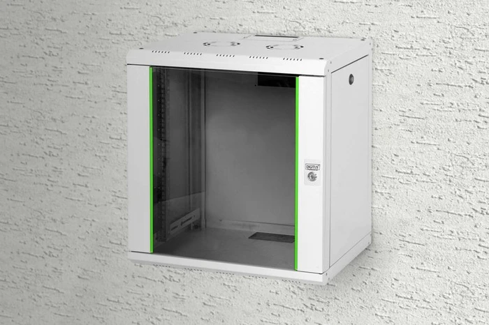Digitus Professional Unique Serie Wandschrank 12HE, Sicherheitsglastür, IP2X, grau, 450mm tief