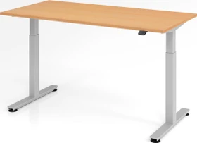 Hammerbacher Ergonomic Aktiv XMST16/6/S elektrisch höhenverstellbarer Sitz-Steh-Schreibtisch 160x80cm Buche/silber
