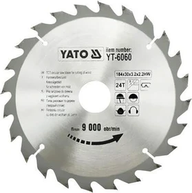 Yato YT-6060 HM Kreissägeblatt 24Z, 184x2.2x30mm, 1 Stück