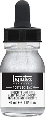 Liquitex Professional Acrylic Ink iridescent bright silver, 30ml