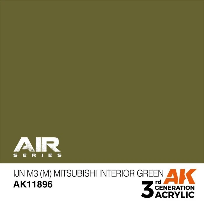 AK-Interactive 3rd Gen Acrylic Colors Air Series IJN m3 (m) mitsubishi interior green, 17ml