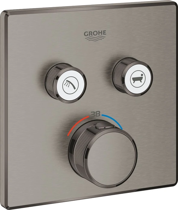 Grohe Grohtherm SmartControl Thermostat mit 2 Ventilen hard graphite gebürstet