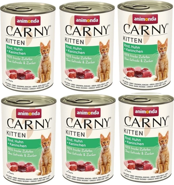 animonda Carny Kitten Rind Huhn und Kaninchen, 2.40kg (6x 400g)
