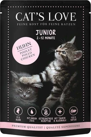 Cat's Love Junior Huhn Pur mit Algenkalk und Distelöl, 1.02kg (12x 85g)