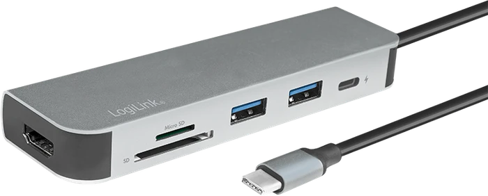 LogiLink Docking Station, USB-Hub, Dual-Slot-Cardreader, USB-C 3.0 [Stecker]
