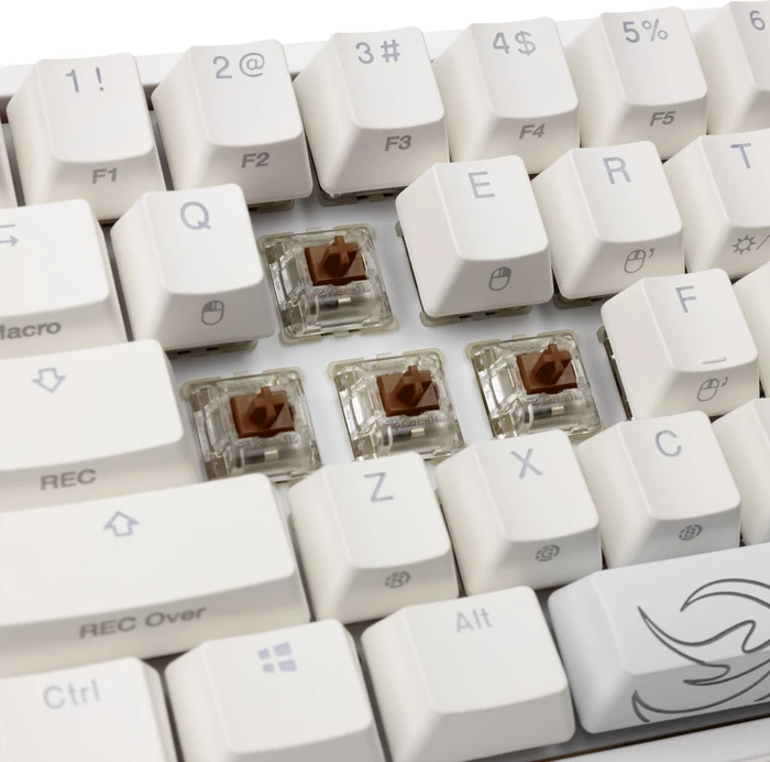 Ducky One 2 Pro Mini, PBT, weiß, LEDs RGB, MX RGB BROWN, USB, US