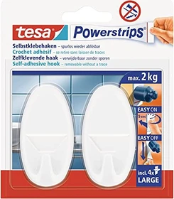 tesa Powerstrips Klebehaken large weiß, Klebehaken, 2 Stück