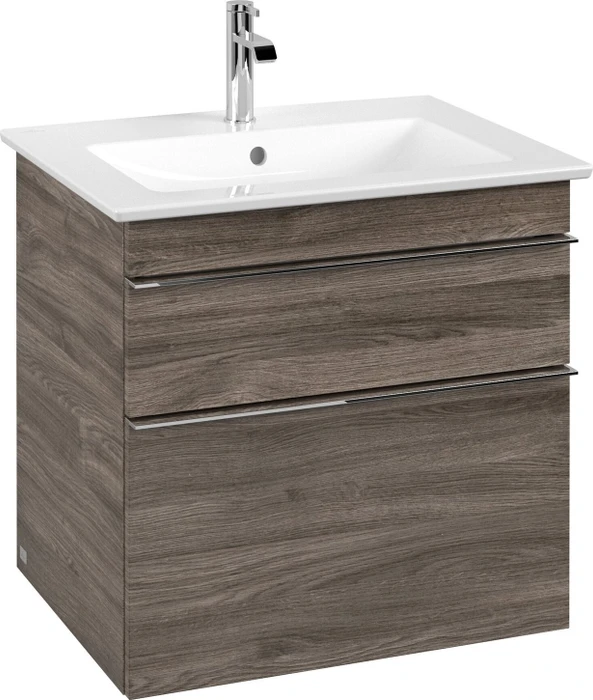 Villeroy & Boch Venticello Waschbeckenunterschrank für Becken mittig 2 Auszüge 603x590x477mm stone oak/chrome