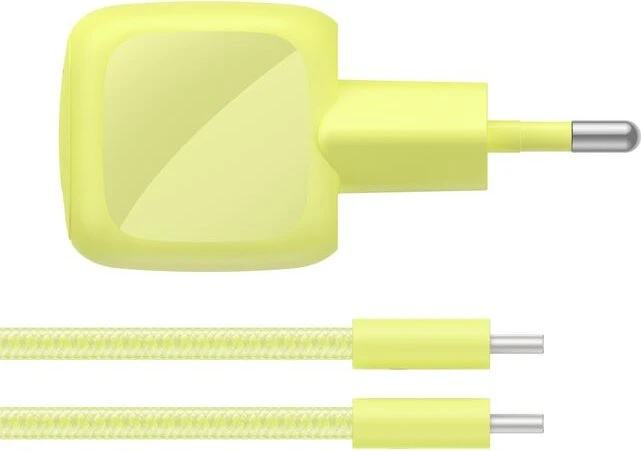 Belkin BoostCharge USB-C-Ladegerät + USB-C/USB-C-Kabel (30W) gelb