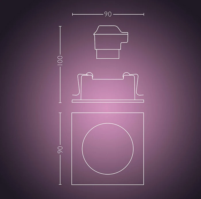Philips Hue White and Color Ambiance Centura Einbauleuchte eckig weiß