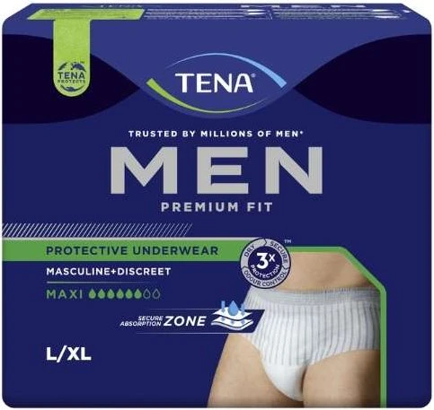 Tena Men Premium Fit Protective Underwear Schutzhose Größe L/XL, 8 Stück